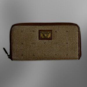 Guess Wallet Zip-Around Closure Multiple Compartments Compact Design Brown W OS